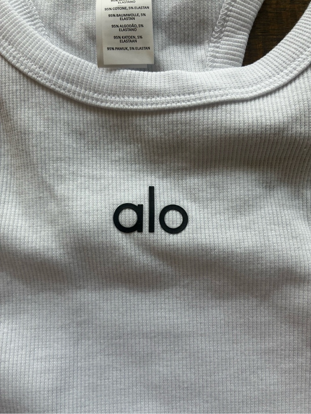 ALO Yoga White Racerback Crop Top - Picture 3 of 4